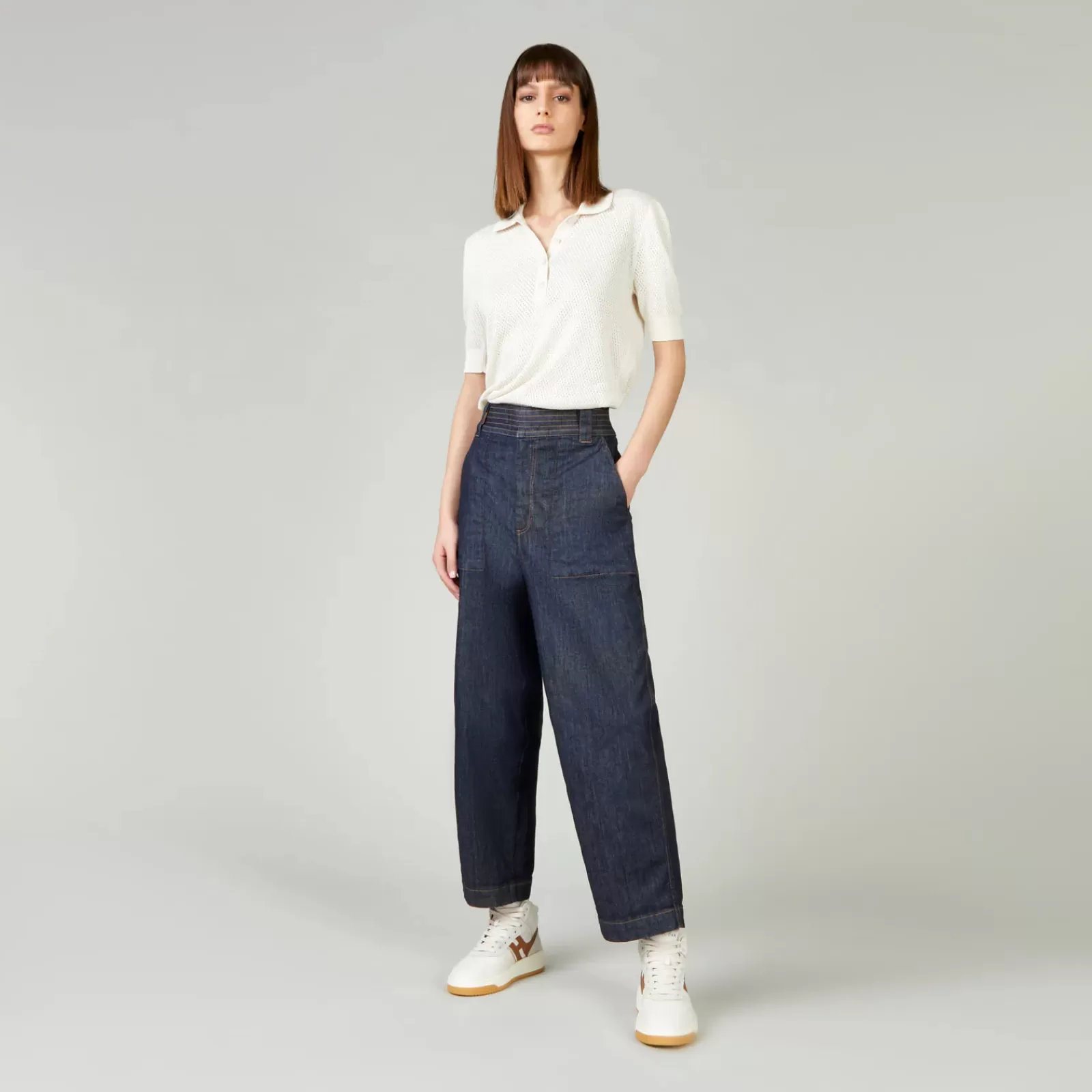 Femme Hogan Vêtements*Pantalon Mom Fit En Denim